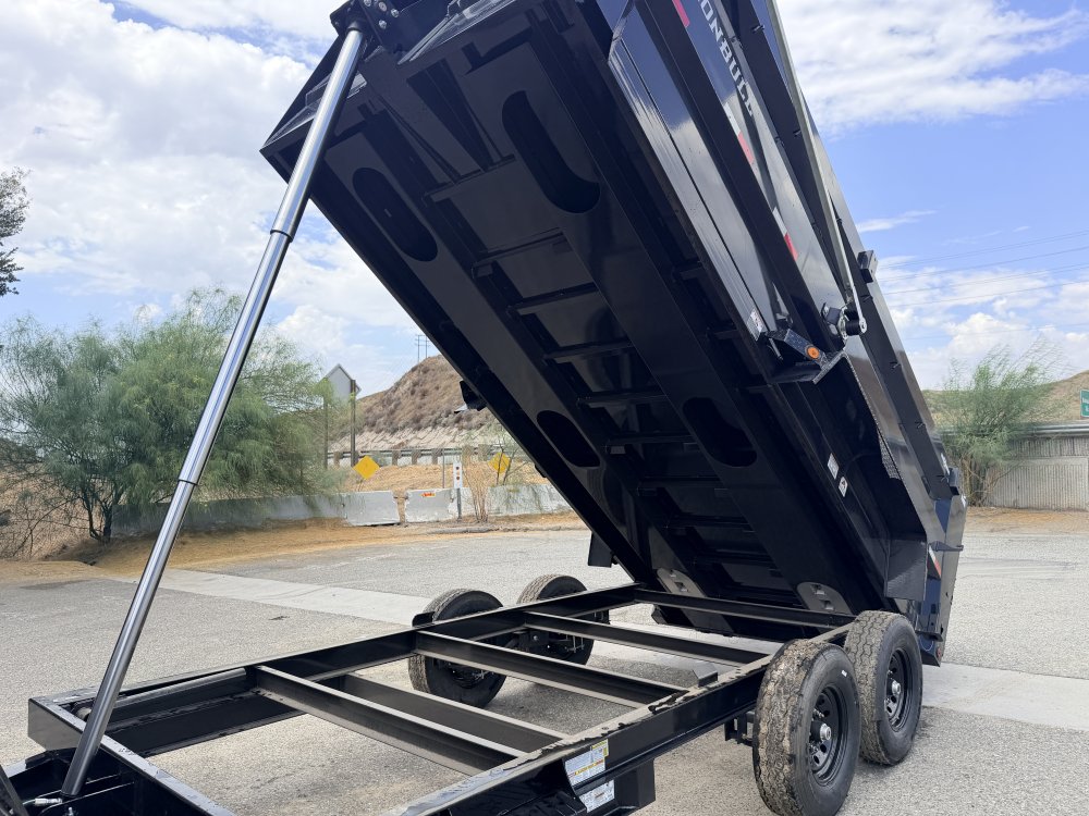 7x16 Iron Bull DTB Dump Trailer | 48" Sides | 14,999 LB GVWR | Telescopic Hoist