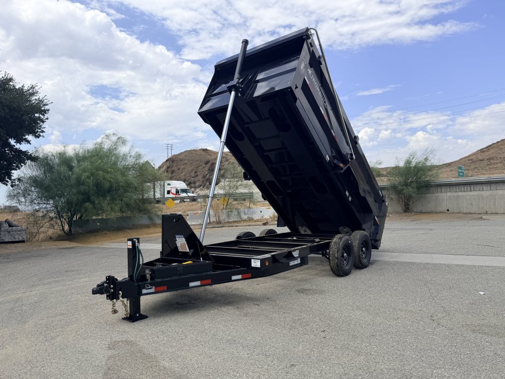 7x16 Iron Bull DTB Dump Trailer | 48" Sides | 14,999 LB GVWR | Telescopic Hoist
