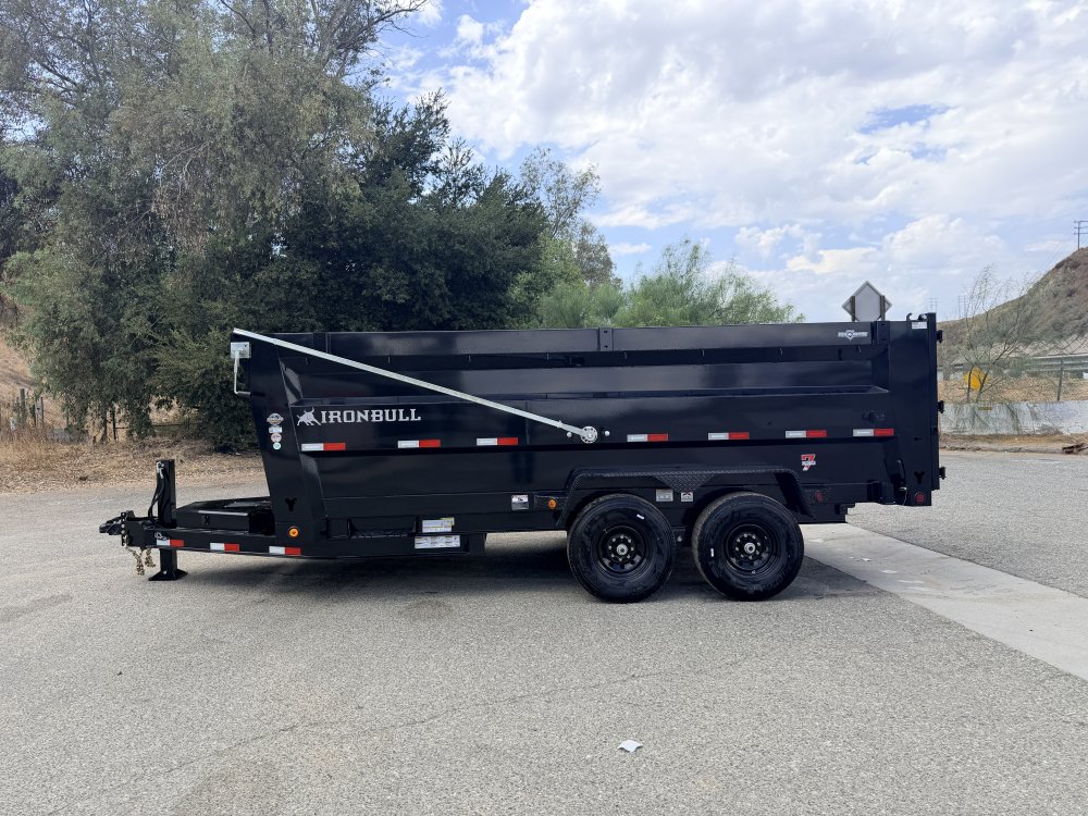 7x16 Iron Bull DTB Dump Trailer | 48" Sides | 14,999 LB GVWR | Telescopic Hoist