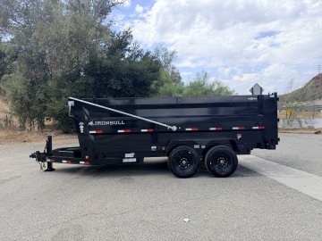 7x16 Iron Bull DTB Dump Trailer | 48" Sides | 14,999 LB GVWR | Telescopic Hoist