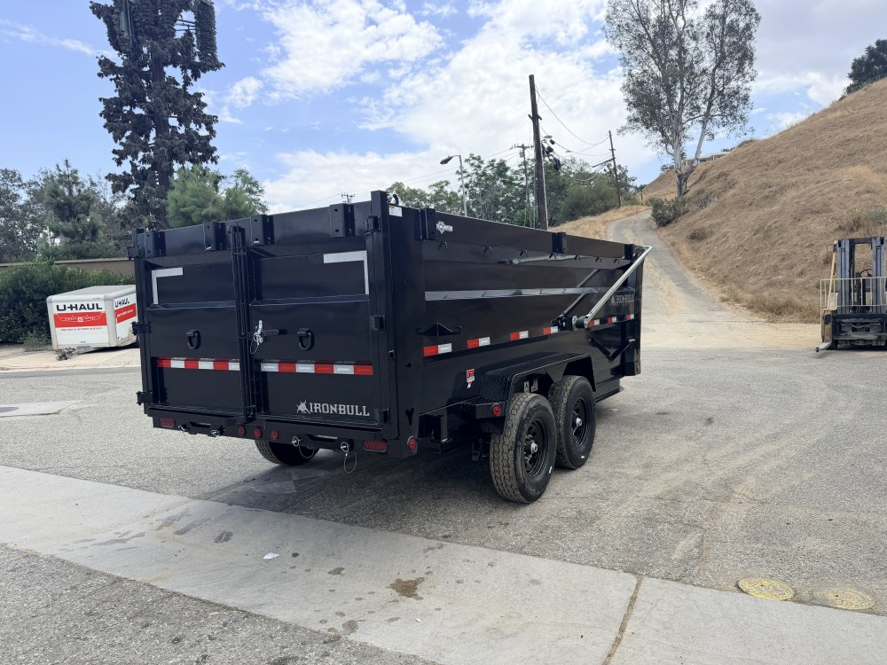 7x16 Iron Bull DTB Dump Trailer | 48" Sides | 14,999 LB GVWR | Telescopic Hoist