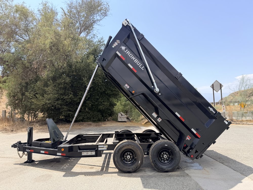 7x12 Iron Bull DTB Dump Trailer | 48" Sides | 14,999 LB GVWR | Telescopic Hoist