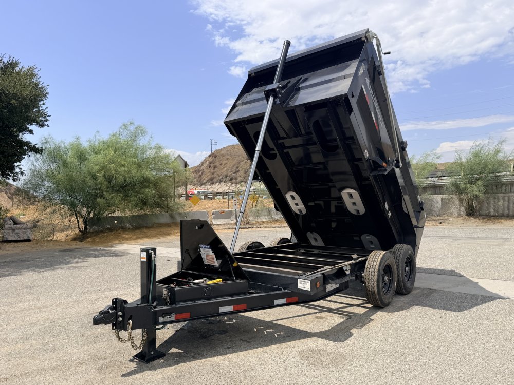 7x12 Iron Bull DTB Dump Trailer | 48" Sides | 14,999 LB GVWR | Telescopic Hoist