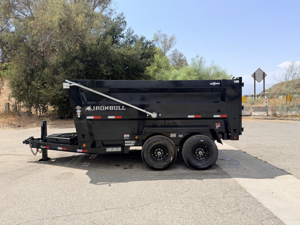 7x12 Iron Bull DTB Dump Trailer | 48" Sides | 14,999 LB GVWR | Telescopic Hoist