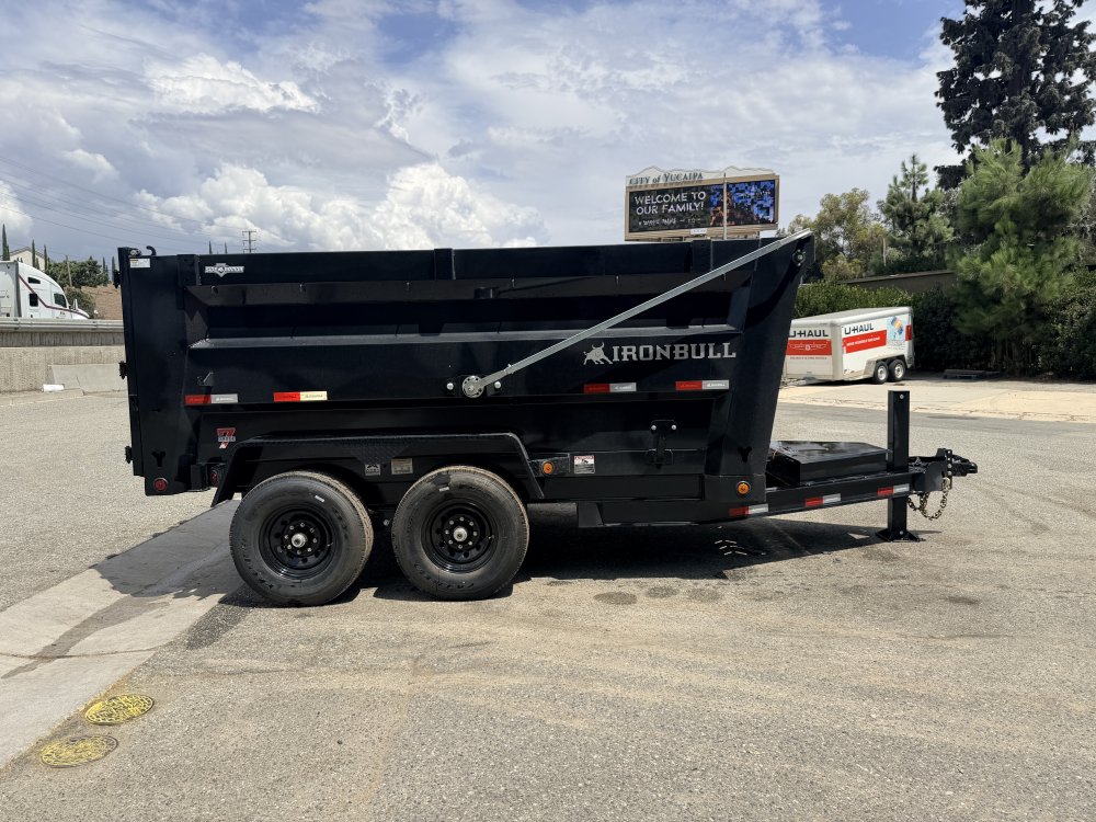 7x12 Iron Bull DTB Dump Trailer | 48" Sides | 14,999 LB GVWR | Telescopic Hoist