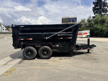 7x12 Iron Bull DTB Dump Trailer | 48" Sides | 14,999 LB GVWR | Telescopic Hoist