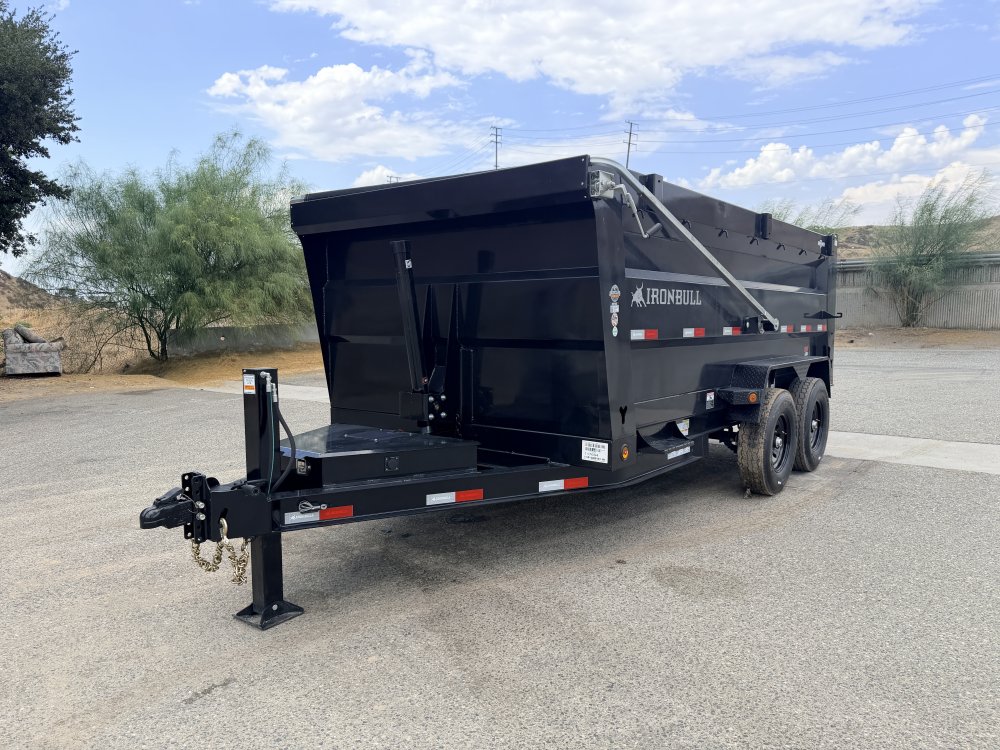7x14 Iron Bull DTB14 Dump Trailer | 48" Sides | Telescopic Hoist | 14,999 LB GVWR