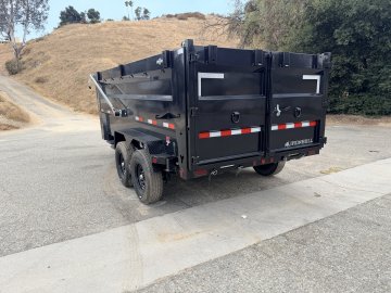 7x14 Iron Bull DTB14 Dump Trailer | 48" Sides | Telescopic Hoist | 14,999 LB GVWR