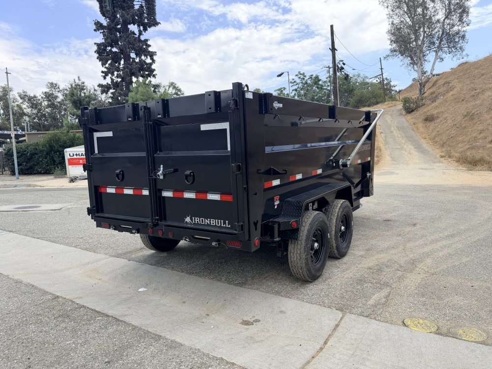 7x14 Iron Bull DTB14 Dump Trailer | 48" Sides | Telescopic Hoist | 14,999 LB GVWR