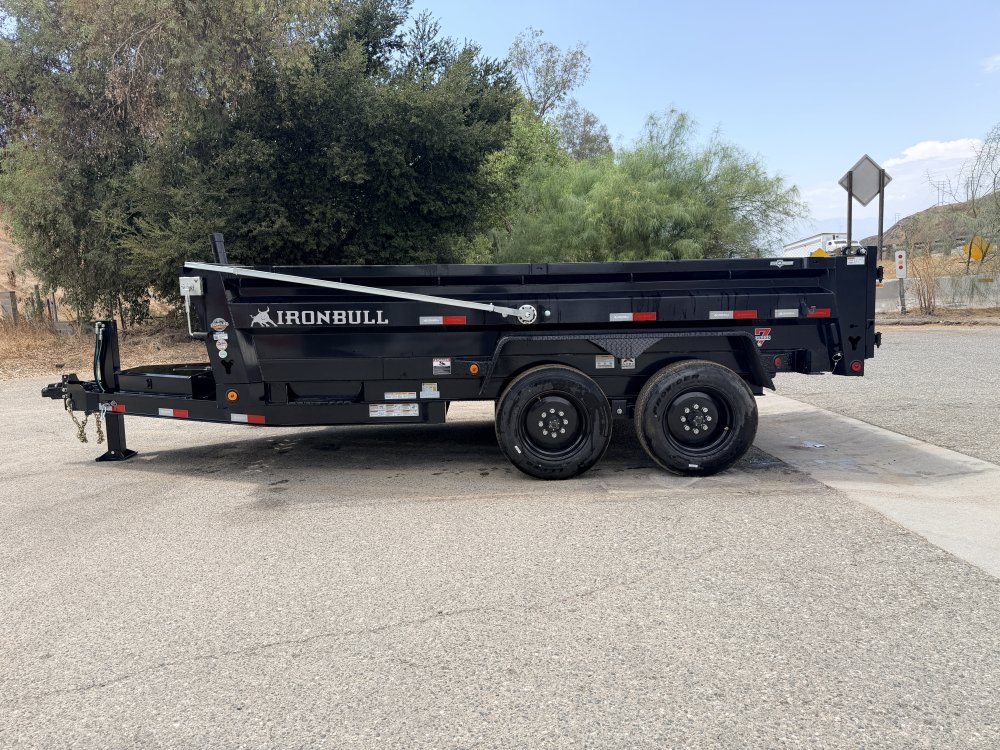 7x14 Iron Bull DTB14 Dump Trailer | 24" Sides | Dual 8K Oil Bath Axles | 16K GVWR