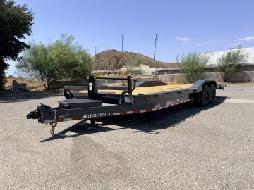 IronBull ETB102x24 Equipment Trailer | 14K GVWR | 8" Channel Frame | Drive-Over Fenders | Toolbox & Winch Plate