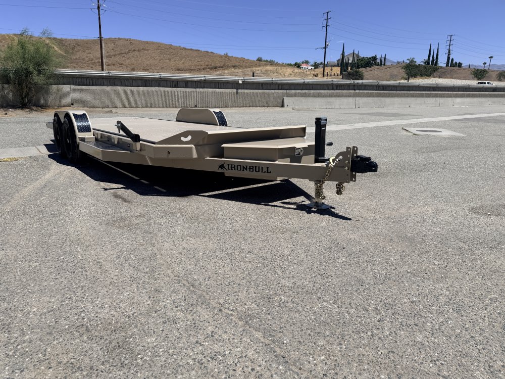 IronBull TRB83x20 Gravity Tilt Car Hauler | 10K GVWR | Steel Deck | Toolbox & Winch Plate