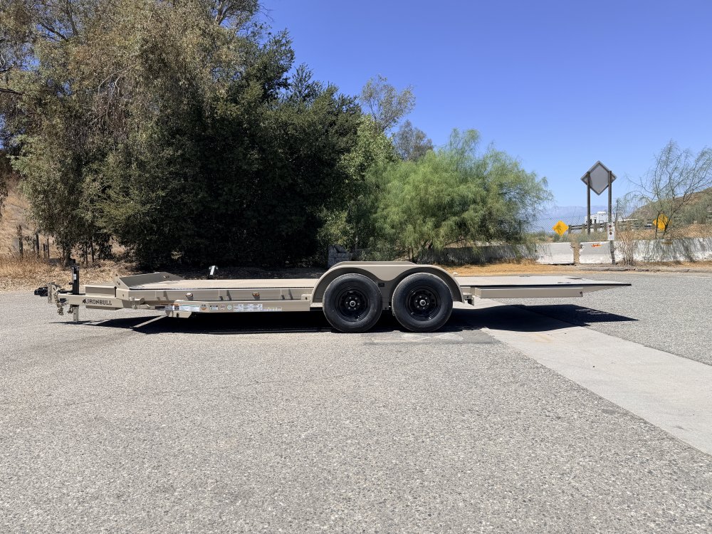 IronBull TRB83x20 Gravity Tilt Car Hauler | 10K GVWR | Steel Deck | Toolbox & Winch Plate