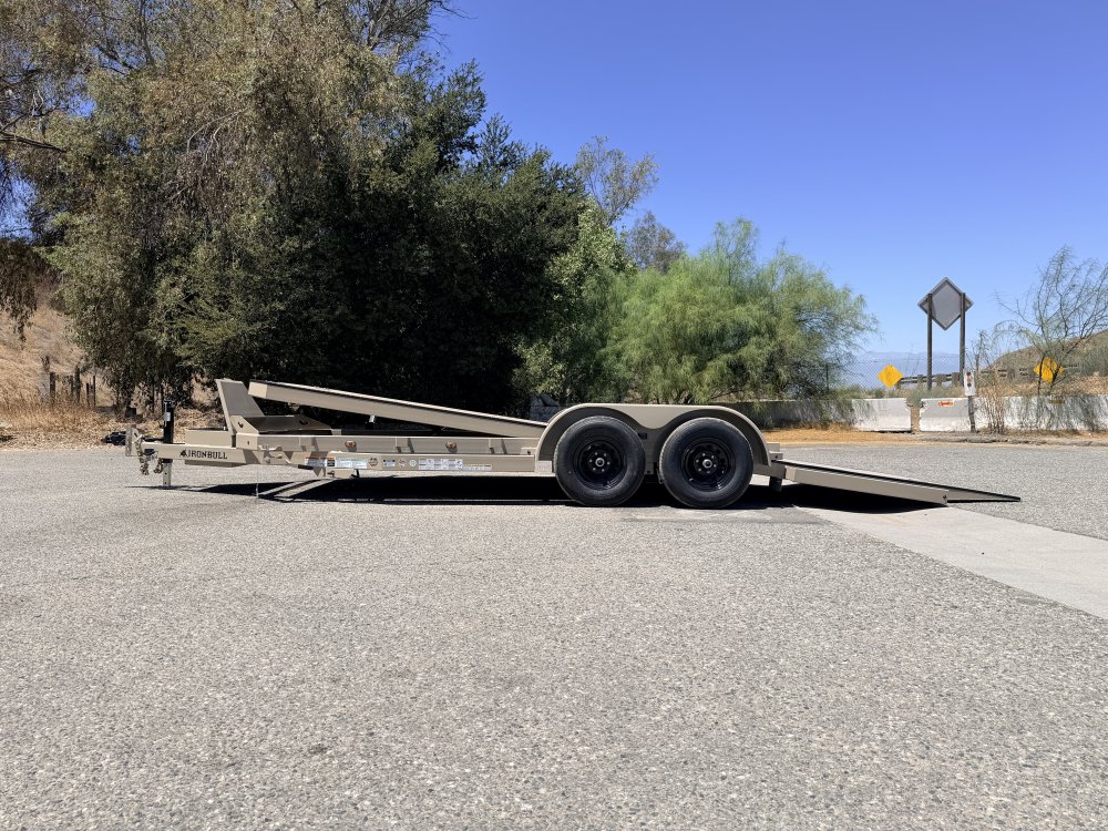 IronBull TRB83x20 Gravity Tilt Car Hauler | 10K GVWR | Steel Deck | Toolbox & Winch Plate
