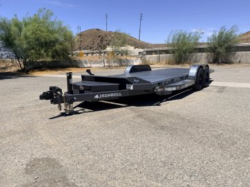 IronBull TRB83x20 Gravity Tilt Car Hauler | 10K GVWR | Steel Deck | Toolbox & Winch Plate