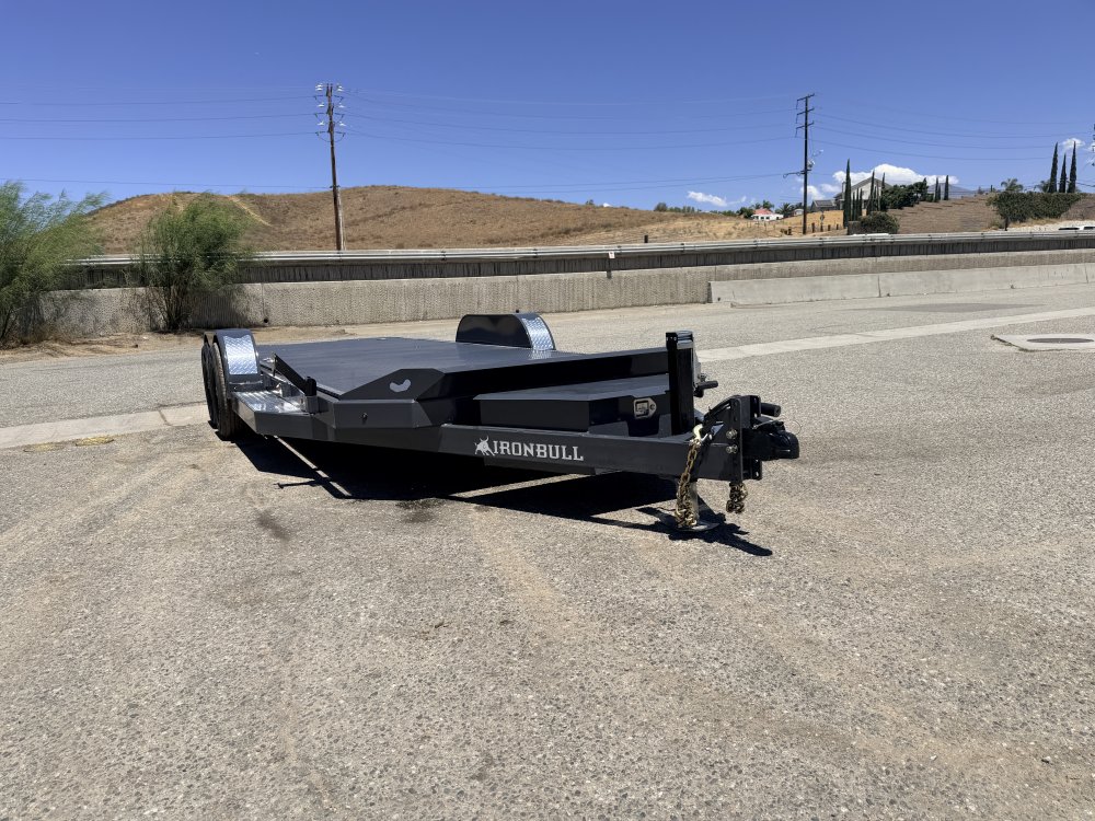 IronBull TRB83x20 Gravity Tilt Car Hauler | 10K GVWR | Steel Deck | Toolbox & Winch Plate