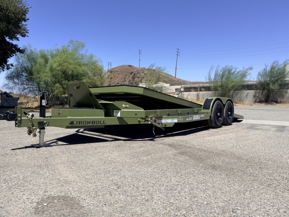IronBull TRB83x20 Gravity Tilt Car Hauler | 10K GVWR | Steel Deck | Toolbox & Winch Plate