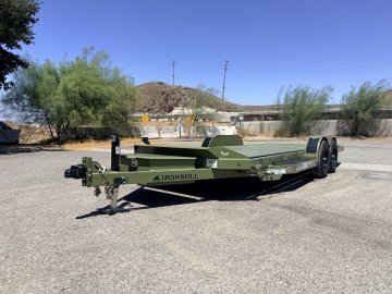 IronBull TRB83x20 Gravity Tilt Car Hauler | 10K GVWR | Steel Deck | Toolbox & Winch Plate