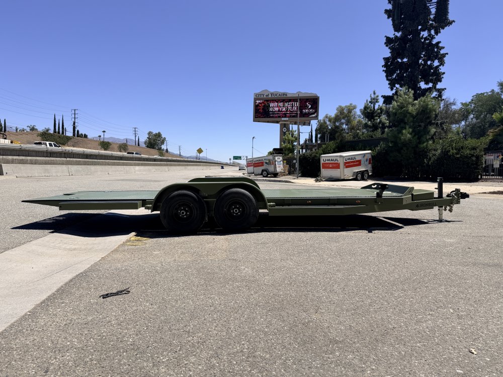 IronBull TRB83x20 Gravity Tilt Car Hauler | 10K GVWR | Steel Deck | Toolbox & Winch Plate