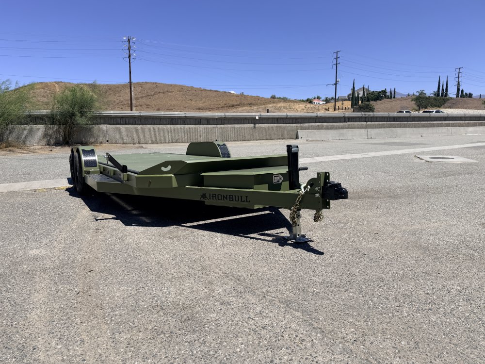 IronBull TRB83x20 Gravity Tilt Car Hauler | 10K GVWR | Steel Deck | Toolbox & Winch Plate