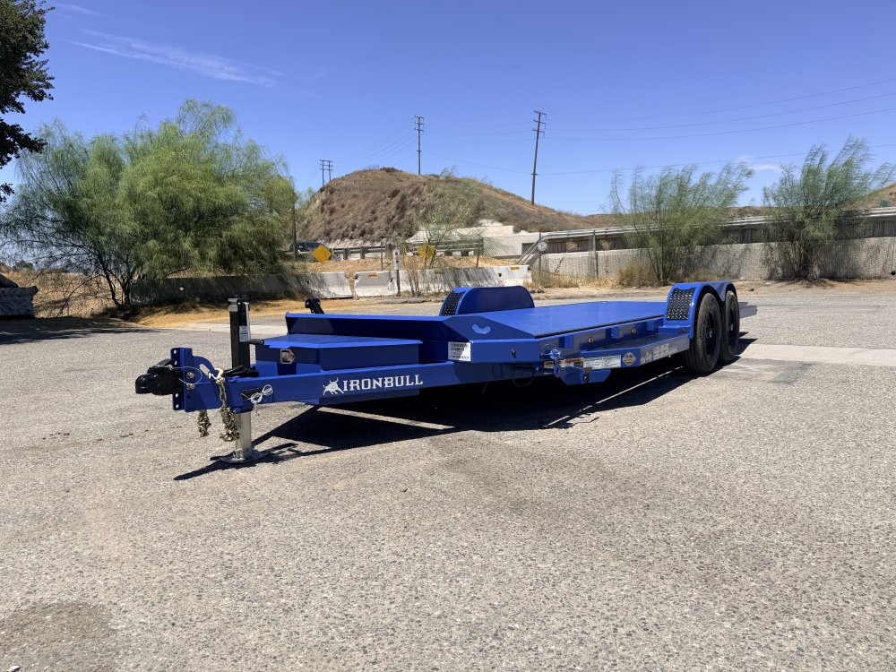IronBull TRB83x20 Gravity Tilt Car Hauler | 10K GVWR | Steel Deck | Toolbox & Winch Plate