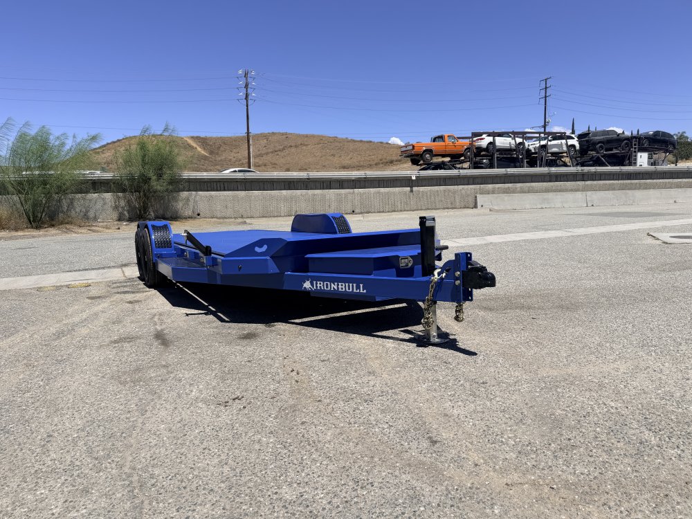 IronBull TRB83x20 Gravity Tilt Car Hauler | 10K GVWR | Steel Deck | Toolbox & Winch Plate