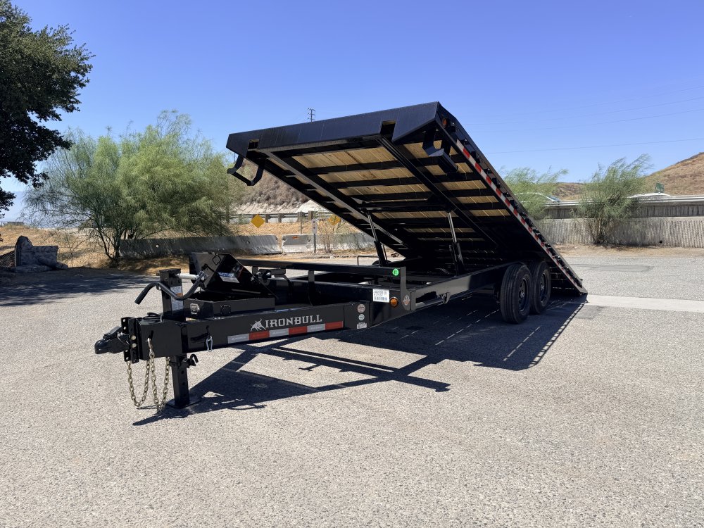 Iron Bull TDP14 102" x 22' 14K Deckover Tilt Trailer - Dual Hydraulic Cylinders, Winch Plate & Spare Mount