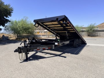 Iron Bull TDP14 102" x 22' 14K Deckover Tilt Trailer - Dual Hydraulic Cylinders, Winch Plate & Spare Mount