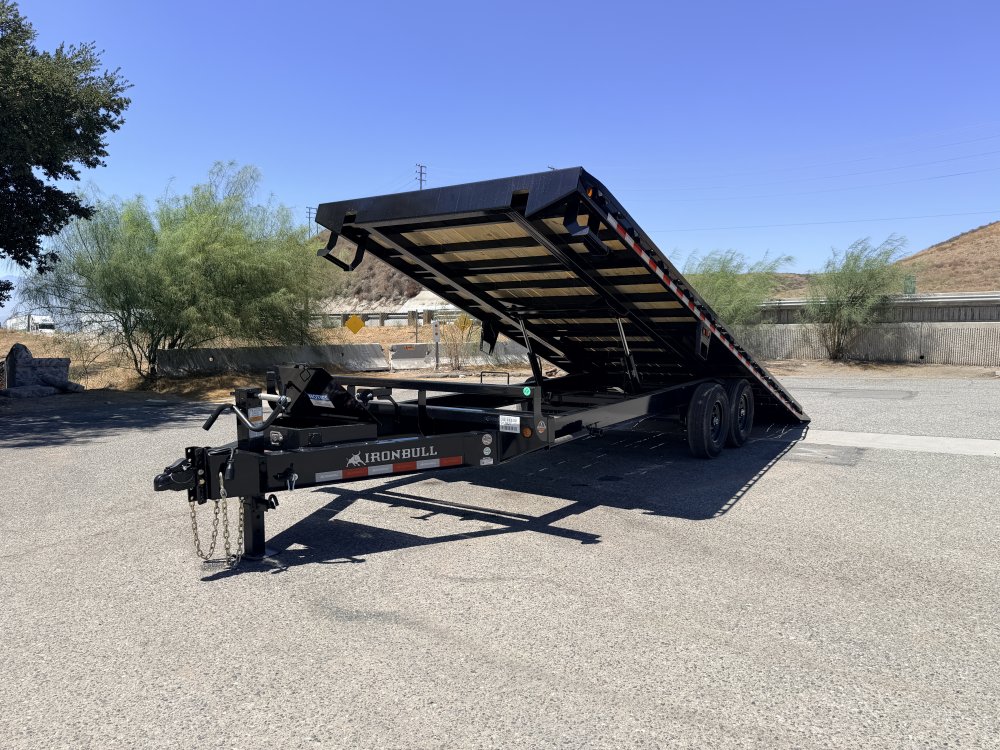 Iron Bull TDP14 102" x 24' 14K Deckover Tilt Trailer - Dual Hydraulic Cylinders, Winch Plate & Wireless Remote