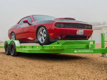 IronBull TRB83x20 Gravity Tilt Car Hauler | 10K GVWR | Steel Deck | Toolbox & Winch Plate