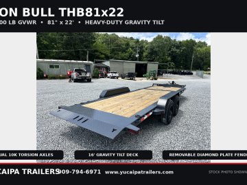 IronBull THB81x22 20K Gravity Tilt Equipment Trailer - Dual 10K Torsion Axles