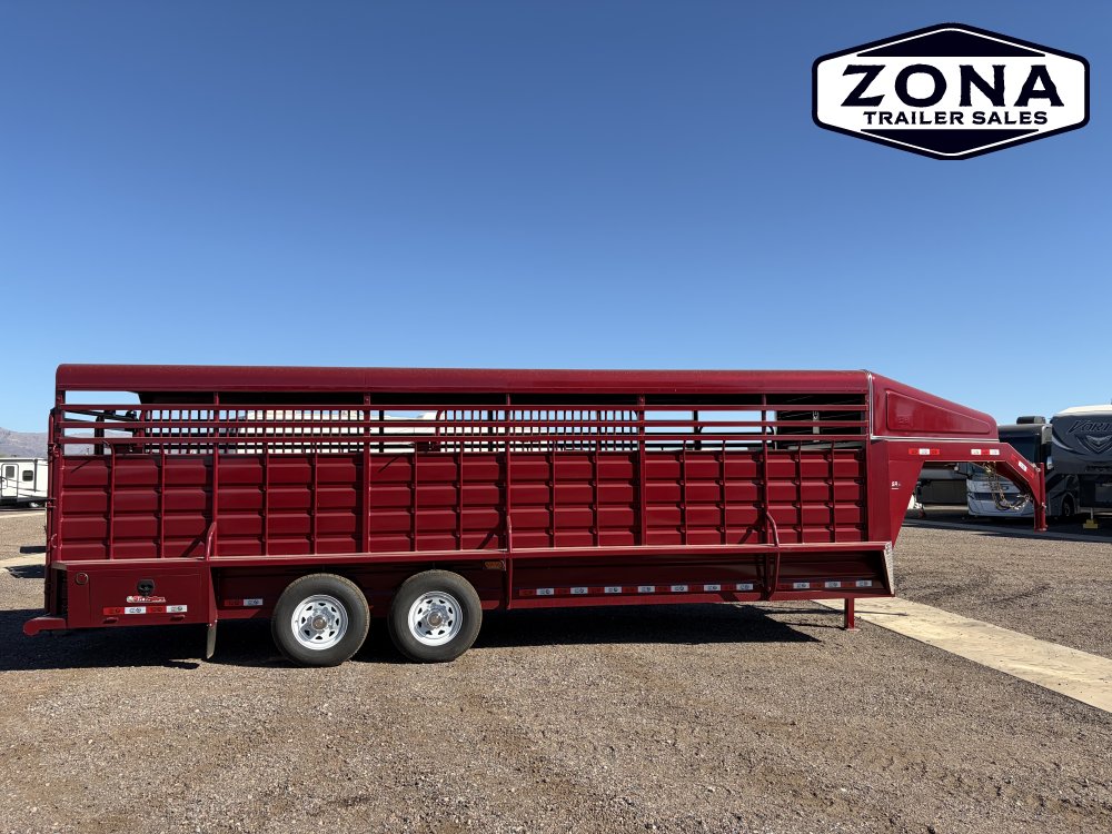 GR Trailer 6'8"X24' 14K Gooseneck Stock Trailer