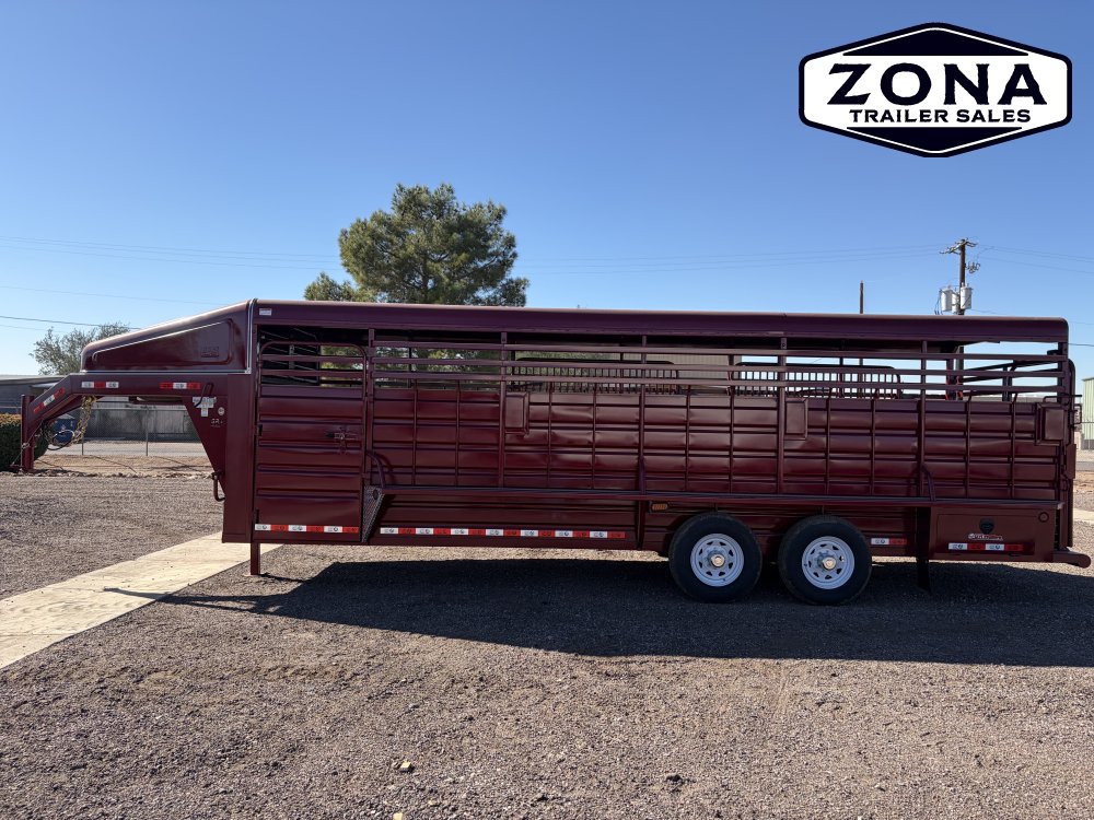 GR Trailer 6'8"X24' 14K Gooseneck Stock Trailer