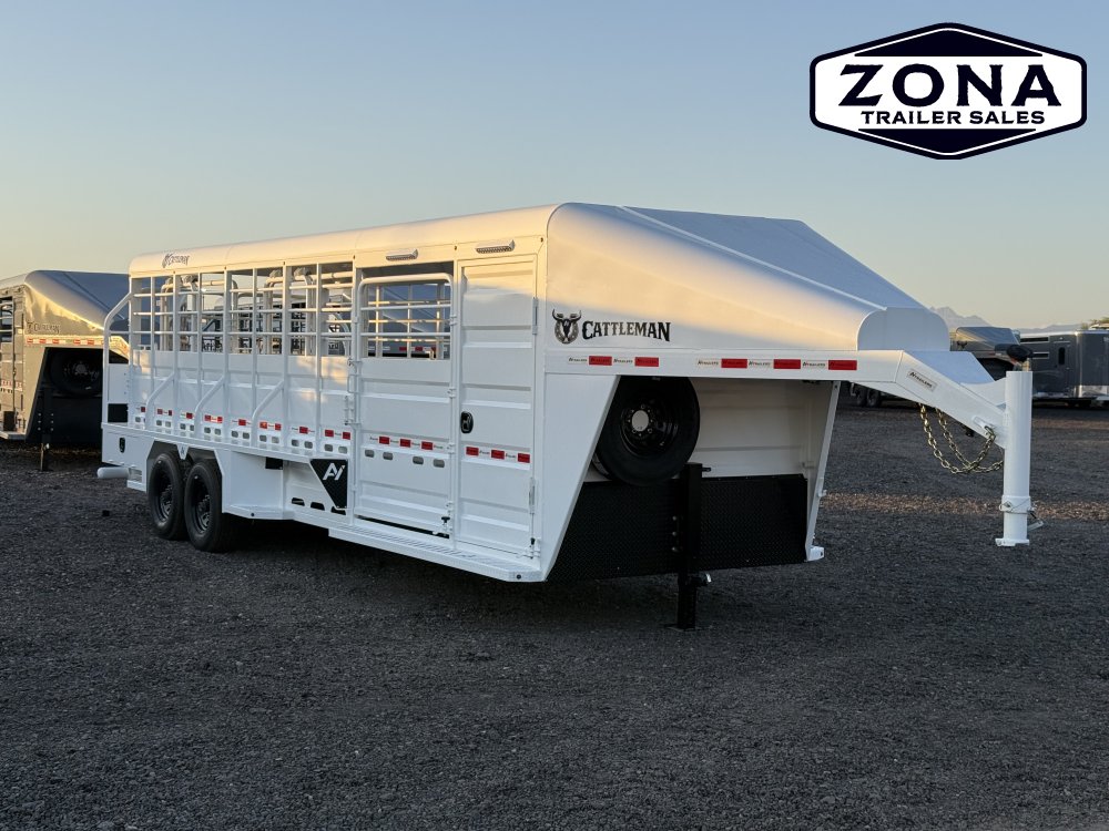 2027 Cattleman 24Ft Stock Combo - 8K Torsion Axles - Swing out saddle racks - Rubber Plank Floor