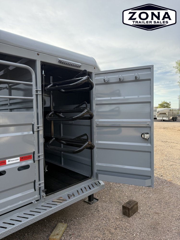 2027 Cattleman 28Ft Stock Combo - Rubber Plank Floor - Swing out Saddle Racks - 8k Axles