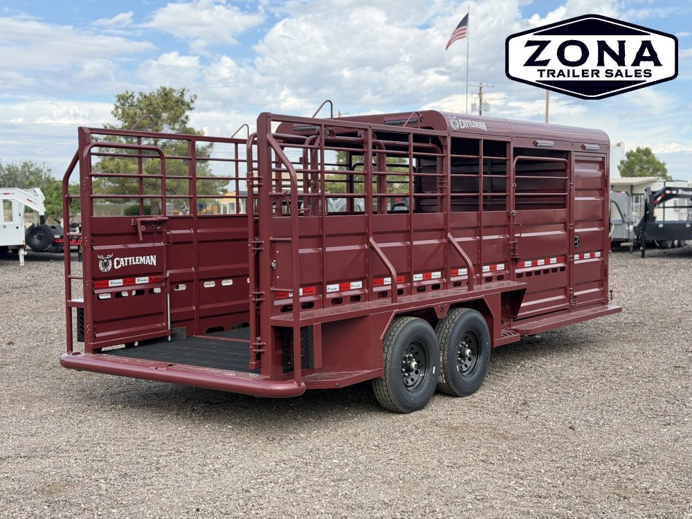 2027 Cattleman 20Ft Stock Combo 3/4 Top - Dual Tack Doors - Swing Out Saddle Racks - 7k Torsion Axles