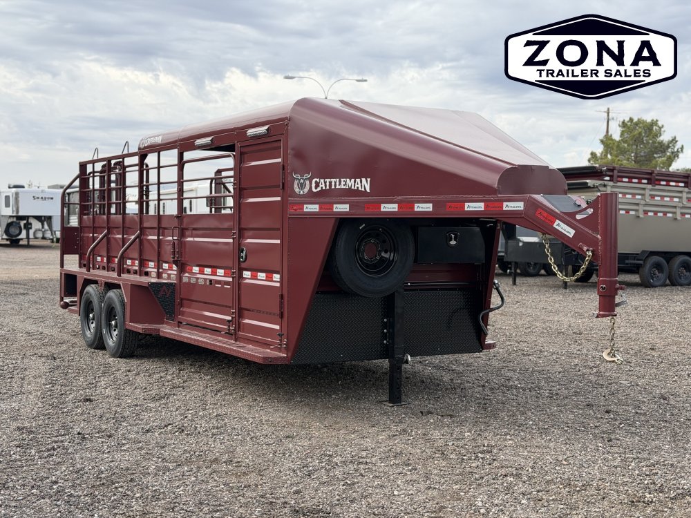 2027 Cattleman 20Ft Stock Combo 3/4 Top - Dual Tack Doors - Swing Out Saddle Racks - 7k Torsion Axles