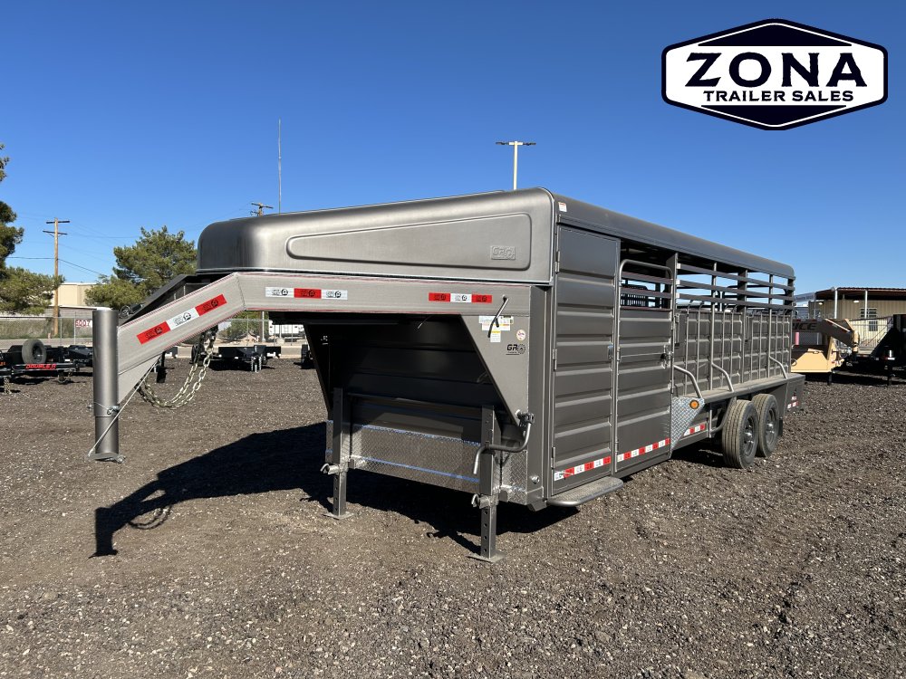 GR Trailer 6'8"X24' 14K Gooseneck Stock Trailer