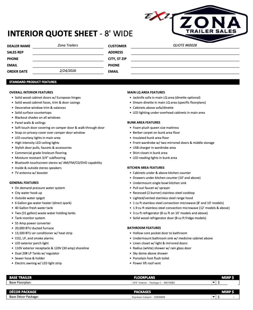 LQ BUILD SHEET