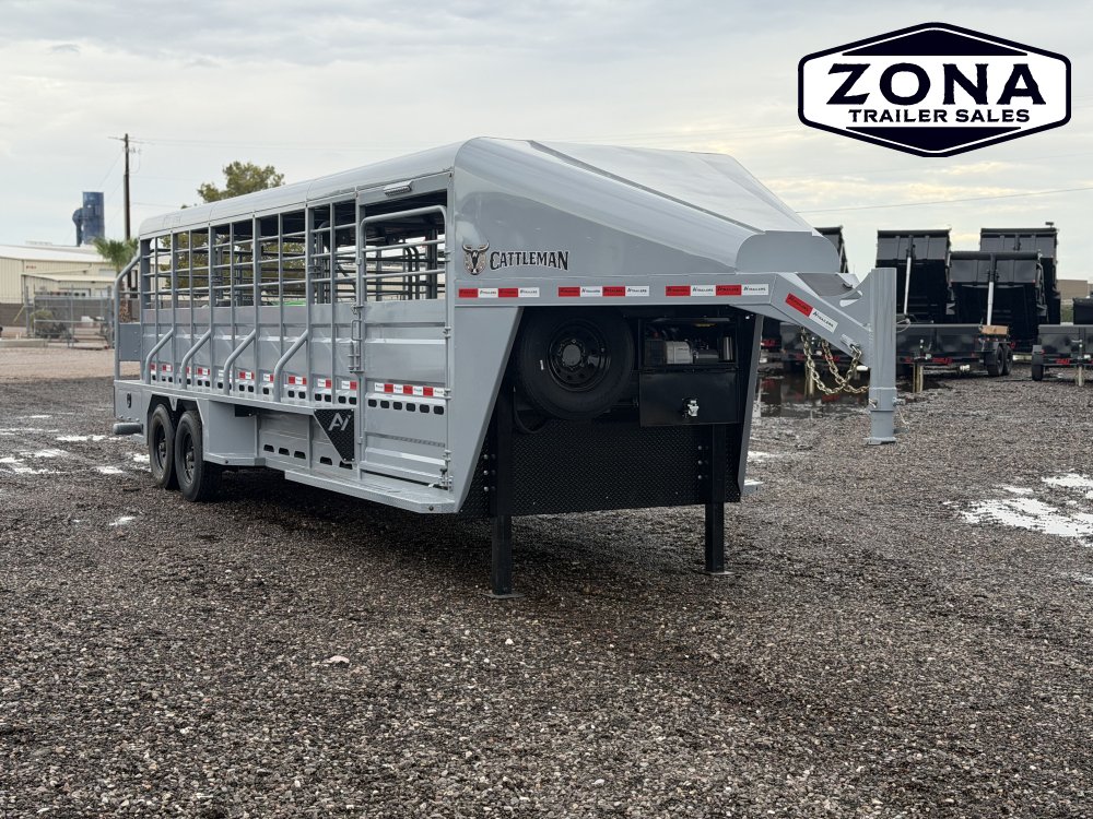 2027 Cattleman 24Ft Straight Stock - 2 Hydraulic Jack - 8k Axles