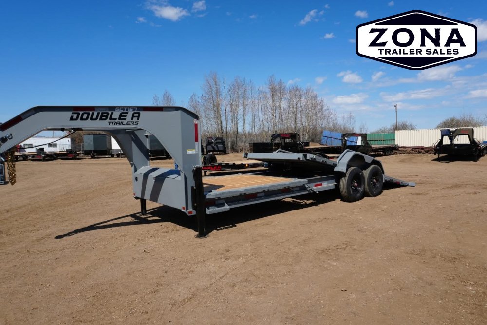 2027 Double A 24' Gooseneck Split Tilt - Hyd Jacks - 8k Oil Bath Torsion Axles