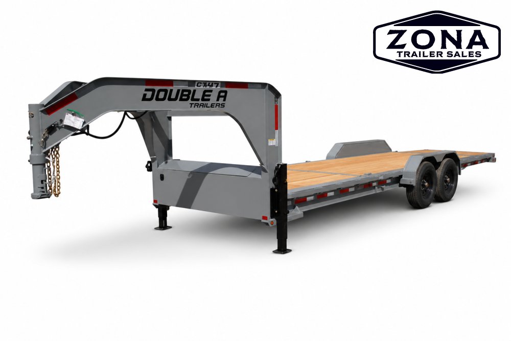 2027 Double A 24' Gooseneck Split Tilt - Hyd Jacks - 8k Oil Bath Torsion Axles
