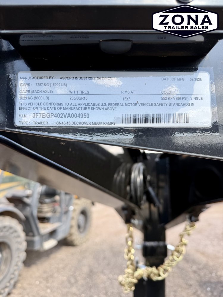 35+5 Hot Shot Ready - 2027 Ascend 40ft Gooseneck - 8K Axles - Chain Rack - Mega Ramps