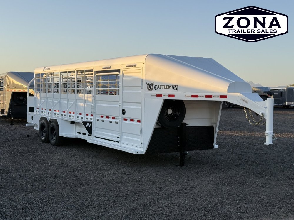 2027 Cattleman 24Ft Stock Combo - 8K Torsion Axles - Swing out saddle racks - Rubber Plank Floor