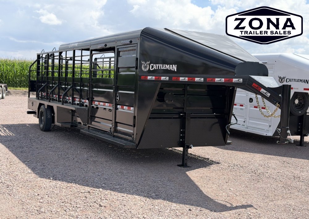 *ON ORDER* 2027 Cattleman 24Ft Stock Combo Half Top - 8k Torsion Axles - Rubber Plank Floor